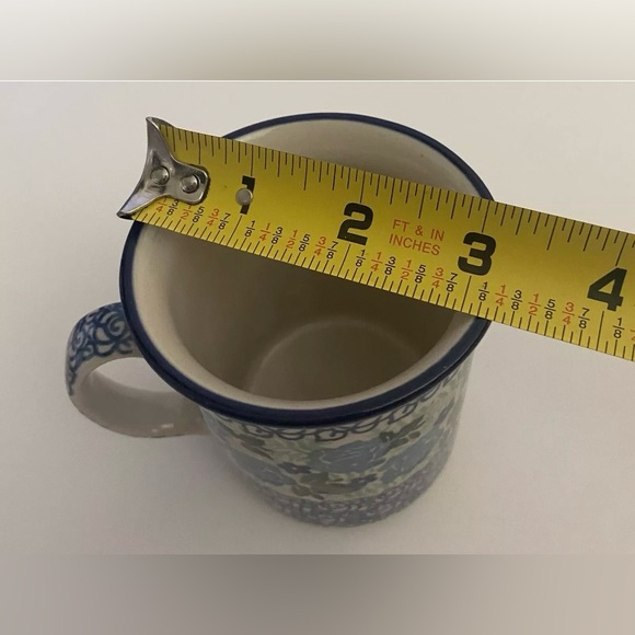 Blue Rose Signed Polish Pottery Spring Blossom 8-10oz  Coffee/Tea Mug - Picture 8 of 9